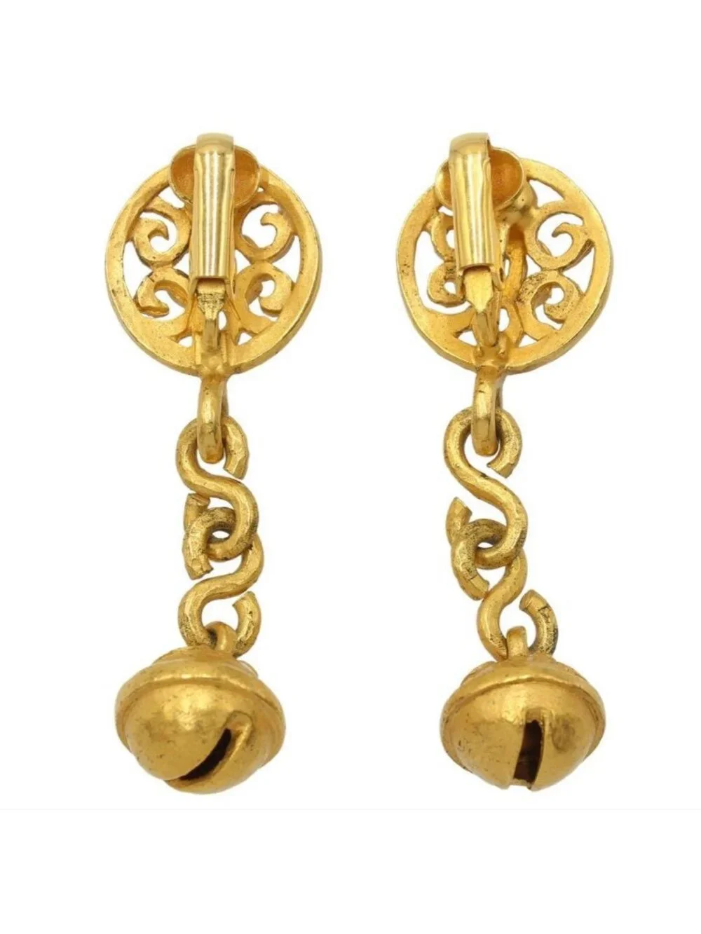 Chanel Coco Mark Bell Motif Swing Earrings 95